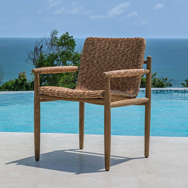 Mid-Century Modern Sumba Golden Flax Outdoor Dining Chair For Sale - Image 3 of 3