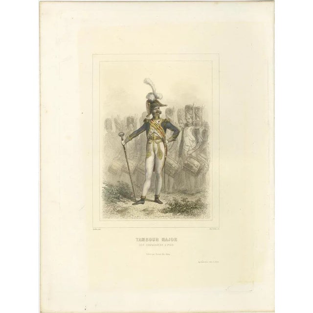 After Raffet, Napoleonic Military Musicians, Sapper, Horn Player, and Drum Major, 1859, Print For Sale - Image 3 of 10
