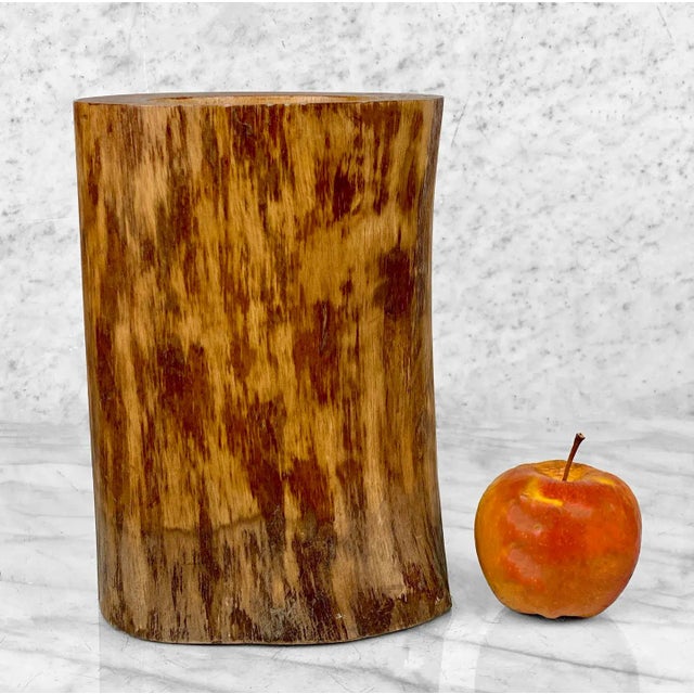 Vintage Organic Natural Mango Wood Pillar Vase, Indonesia, c. Mid 20th Century - Pairs Nicely with Many Eclectic Interior...