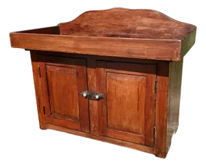 Antique Early Pennsylvania Primitive Cherry Dry Sink Hand Crafted 1840s