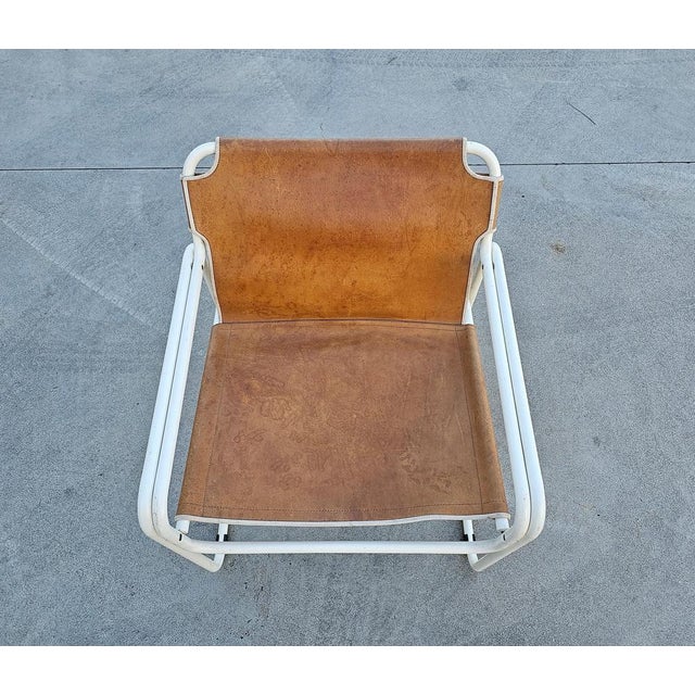 Set of Bauhaus Style Tubular Easy Chairs in Cognac Leather attributed to Jox Interni, 1970s For Sale - Image 12 of 15
