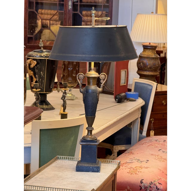 1900s Neoclassical Bouillotte Lamp With Tole Shade For Sale - Image 13 of 14