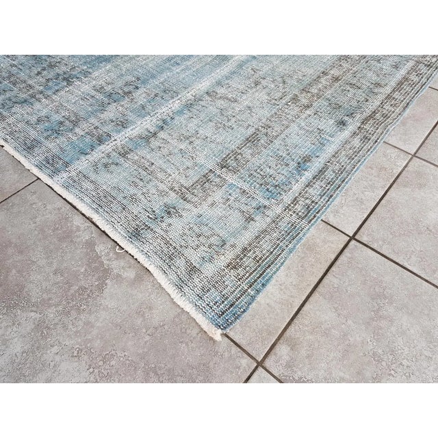 Light Blue Turkish Area Carpet For Sale - Image 10 of 10