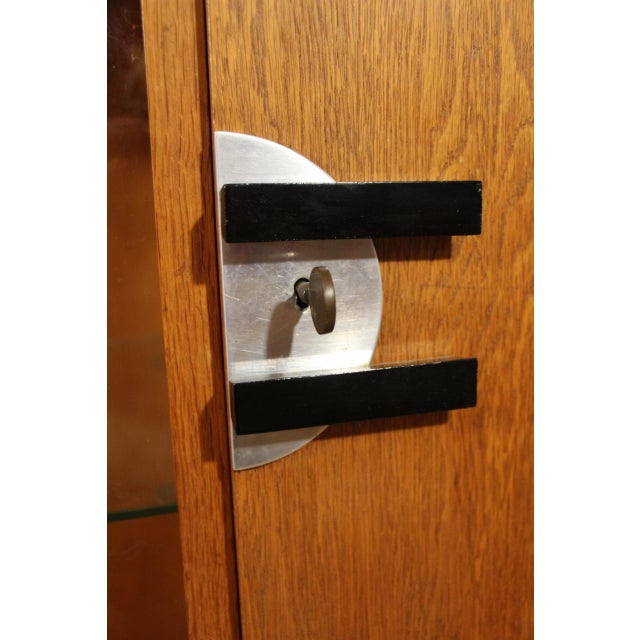 Art Deco Buffet Serving in Light Oak by Auguste Vallin, 1930s For Sale - Image 6 of 10