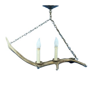1920s Antique Art Deco German Stag Deer Antler Chandelier For Sale