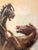 An original large-scale western equestrian painting on masonite board by Sam Savitt, 1917-2000. A dramatic, colorful and...