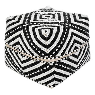 Bamboo Beaded Vintage Black & White Box Small For Sale