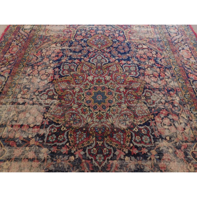 Textile 1900s Antique Persian Kerman Lavar Rug-9'x 13' For Sale - Image 7 of 13