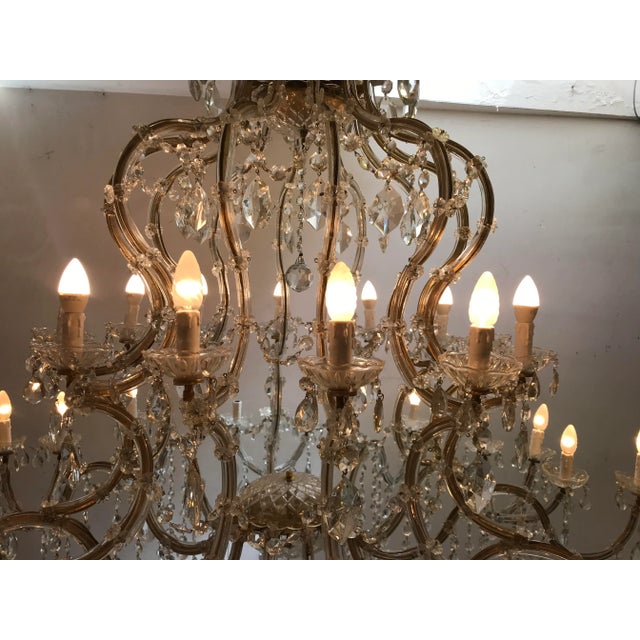 Mid-Century Italian Lead Crystal Chandelier, 1950s For Sale - Image 7 of 10