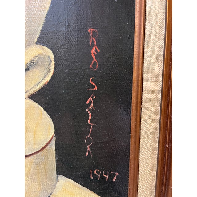 Vintage Red Skelton Clown Portrait Painting Print, Canvas on Wood, 1972 For Sale In New York - Image 6 of 12