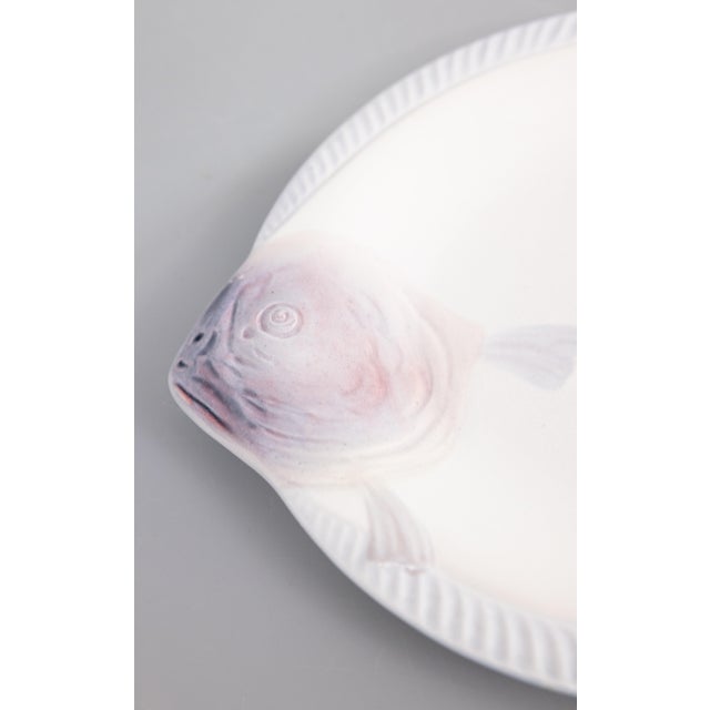 Longwy Art Deco French Longwy Majolica Fish Plate, Circa 1930 For Sale - Image 4 of 6
