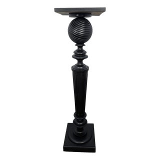 Pedestal Stand in Black Wood For Sale