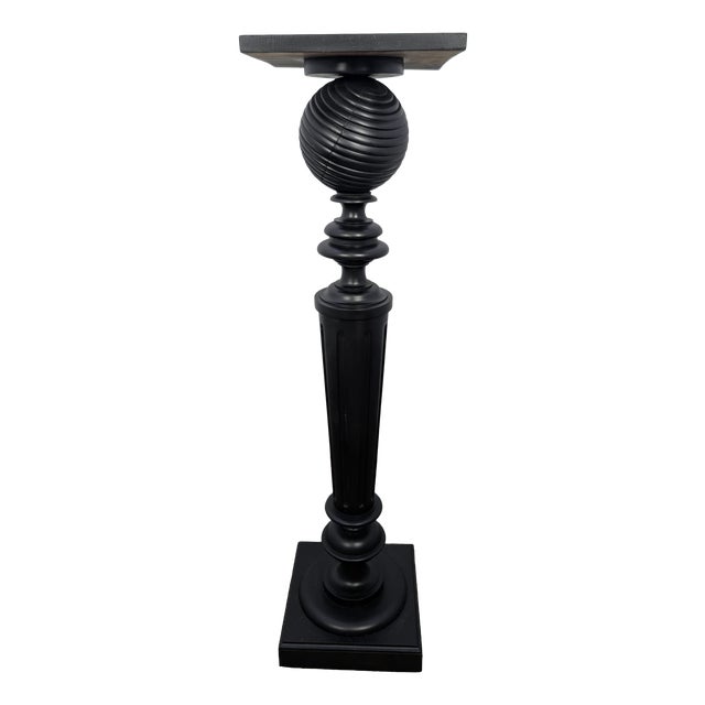 Pedestal Stand in Black Wood For Sale