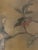 Antique Chinese Export Silk Painting of a Songbird on a Branch, early 20th century (circa 1900–1925). Hand-painted ink and...