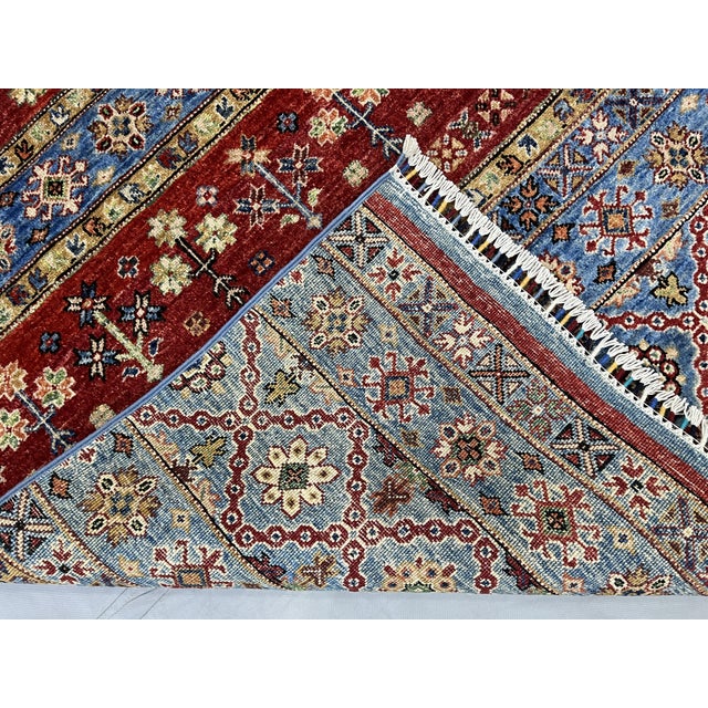 Red and Blue Khorjin Saddlebag Design Wool Rug - 4'11" X 6'6" For Sale - Image 9 of 10