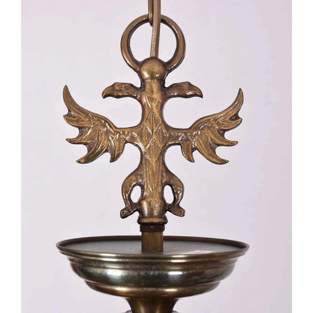 Flemish Six-Arm Chandelier in Brass For Sale - Image 3 of 5