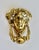 Heavy well cast gilt brass door knocker of Greek goddess Athena. New old stock.