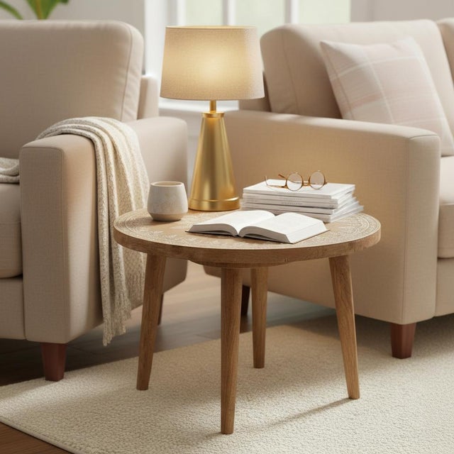 Dimensions: 20" W x 20" D x 14.5" H This piece is handcrafted by artisans using basic hand tools. Due to the nature of...