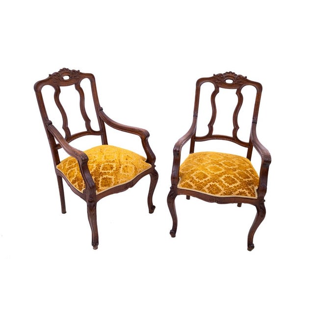 A pair of armchairs from the turn of the 19th and 20th centuries, France. This furniture is in very good condition, after...