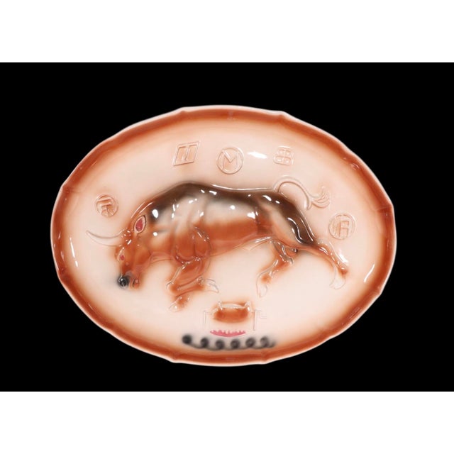 Marcia of California Longhorn Bull Platter Model J119 Circa 1950/60's For Sale - Image 4 of 8