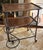 Wood Antique Wood and Metal Industrial Rolling Tea or Bar Cart, Side Table - Hotel Trolley For Sale - Image 7 of 11