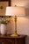 Metal Late 20th Century Tall Neoclassical Buffet Lamps in Sunlit Aged Brass With Twisted Columns & Custom Low-Profile Linen Shades - a Pair For Sale - Image 7 of 8
