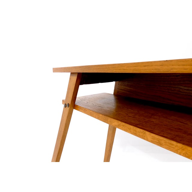 Mid-Century Modern Vintage French Console Table in Oak, 1950s For Sale - Image 3 of 18