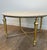 Metal 1970s Brass coffee table with travertine top in the style of Maison Ramsay For Sale - Image 7 of 12