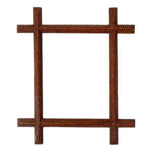 19th Century Tramp Art Wall Mirror, Austria, 1880s