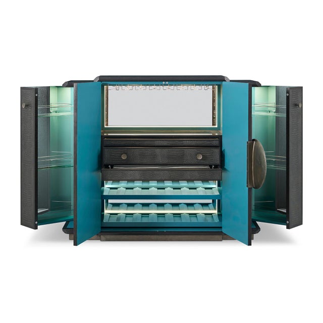 Black Art Deco Bar Cabinet For Sale - Image 4 of 11