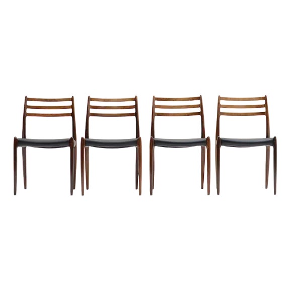 Rosewood Model 78 Dining Chairs by Niels Otto Møller for J.L. Møllers Møbelfabrik, Denmark, 1962, Set of 4 For Sale