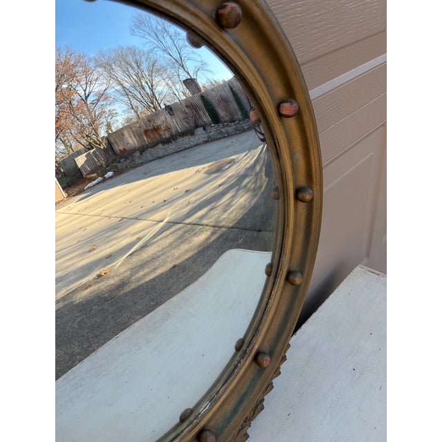 American Federal Giltwood Eagle Bullseye Convex Mirror For Sale In South Bend - Image 6 of 15
