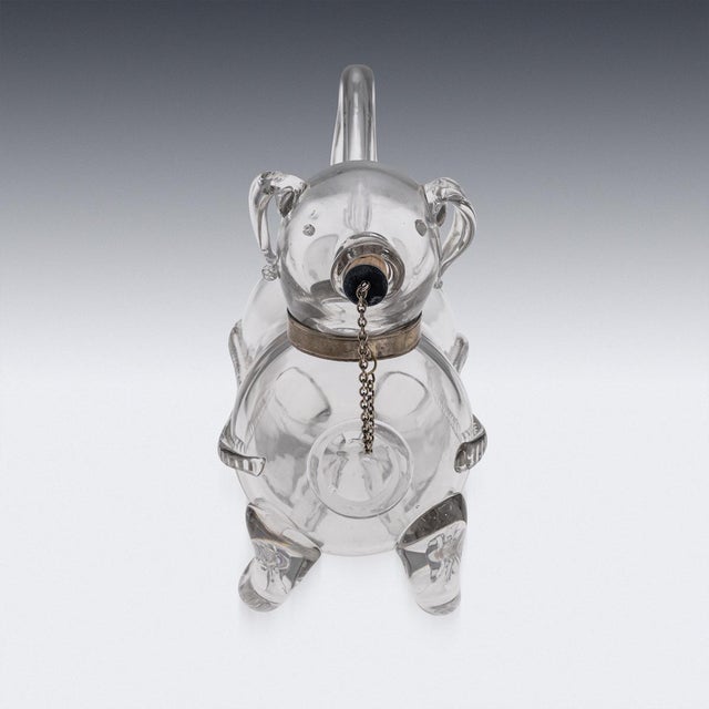 Antique Victorian Brass and Glass Novelty Dog Claret Jug, 1890 For Sale - Image 6 of 18