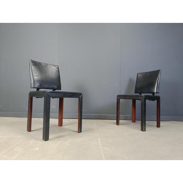 1980s Vintage Leather Dining Chairs from Durlet, 1980s, Set of 6 For Sale - Image 5 of 12