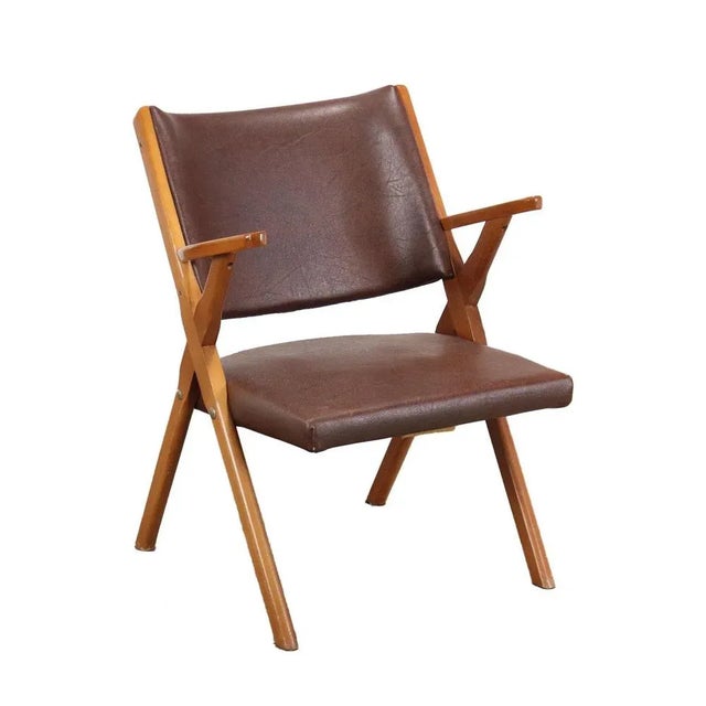 Italian Armchair in Leatherette, 1960s For Sale - Image 10 of 10