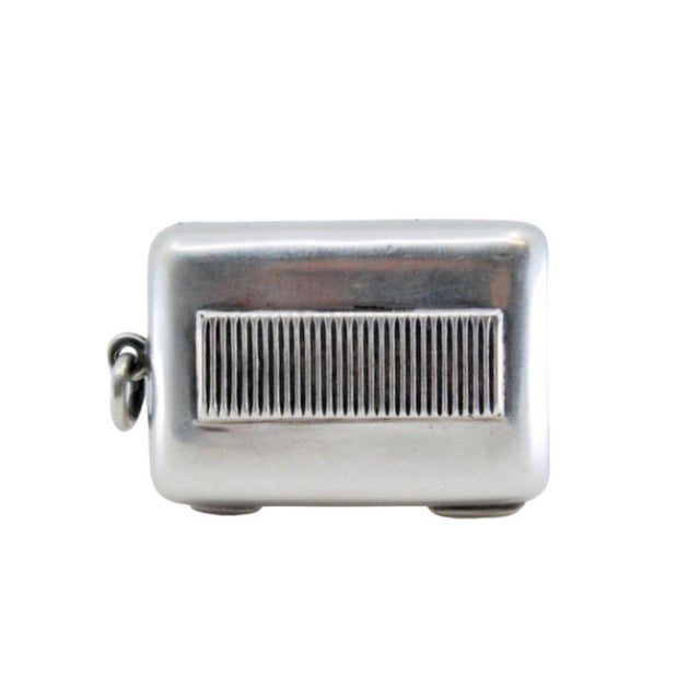 Plain Silver Matchbox with Hinged Lid and Hanging Ring For Sale - Image 10 of 10