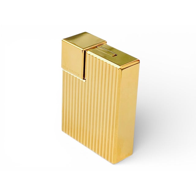 Metal Gold-Plated Pocket Lighter with Engine-Turned Decoration from Cartier For Sale - Image 7 of 16