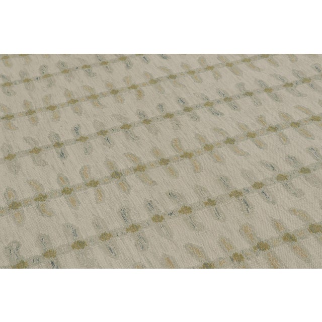 2010s Rug & Kilim’s Scandinavian-Inspired Rug, White With Green Minimalist Patterns For Sale - Image 5 of 10