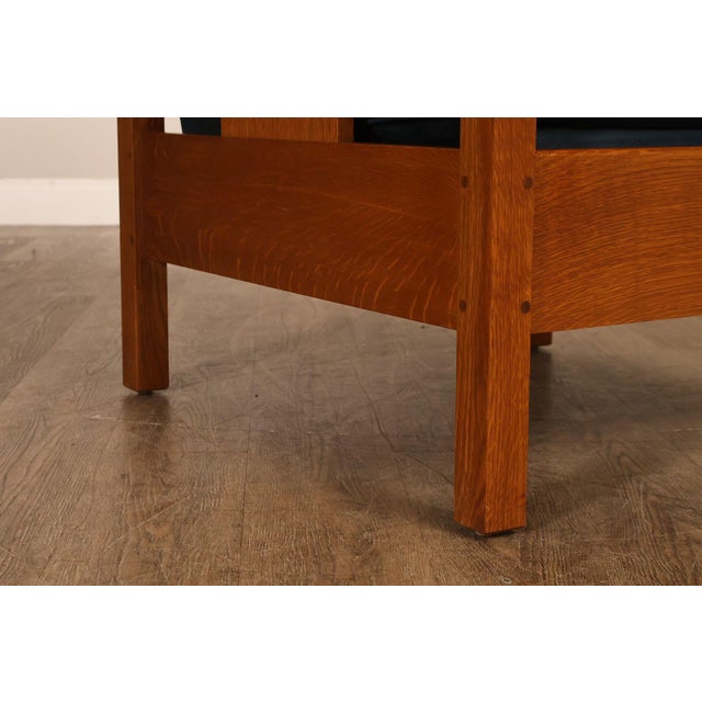 Stickley Mission Harvey Ellis Pair Of Inlaid Cube Chairs For Sale - Image 10 of 18