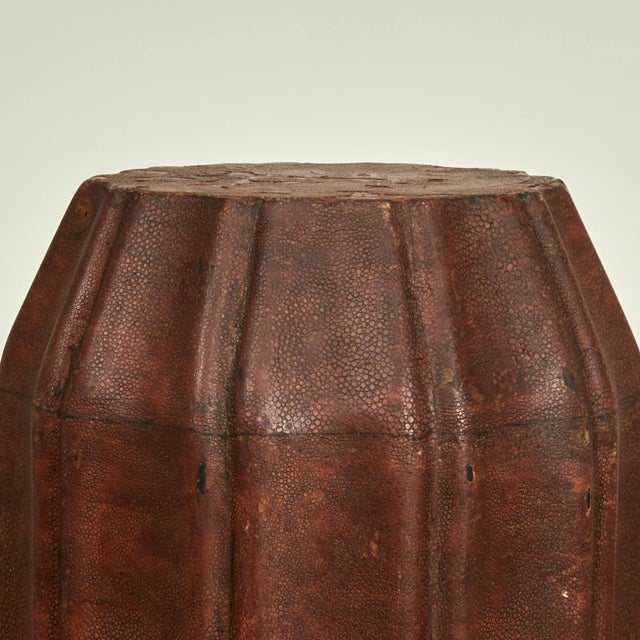 Animal Skin Vintage Pair of Shagreen Garden Seats or Stands For Sale - Image 7 of 11