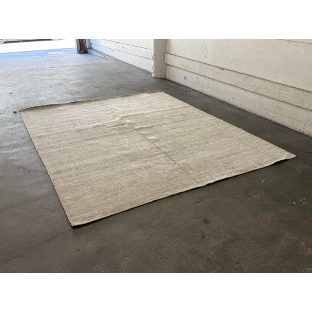 9ft X 12ft Modern Flatweave Textured Wool Area Rug For Sale - Image 4 of 12