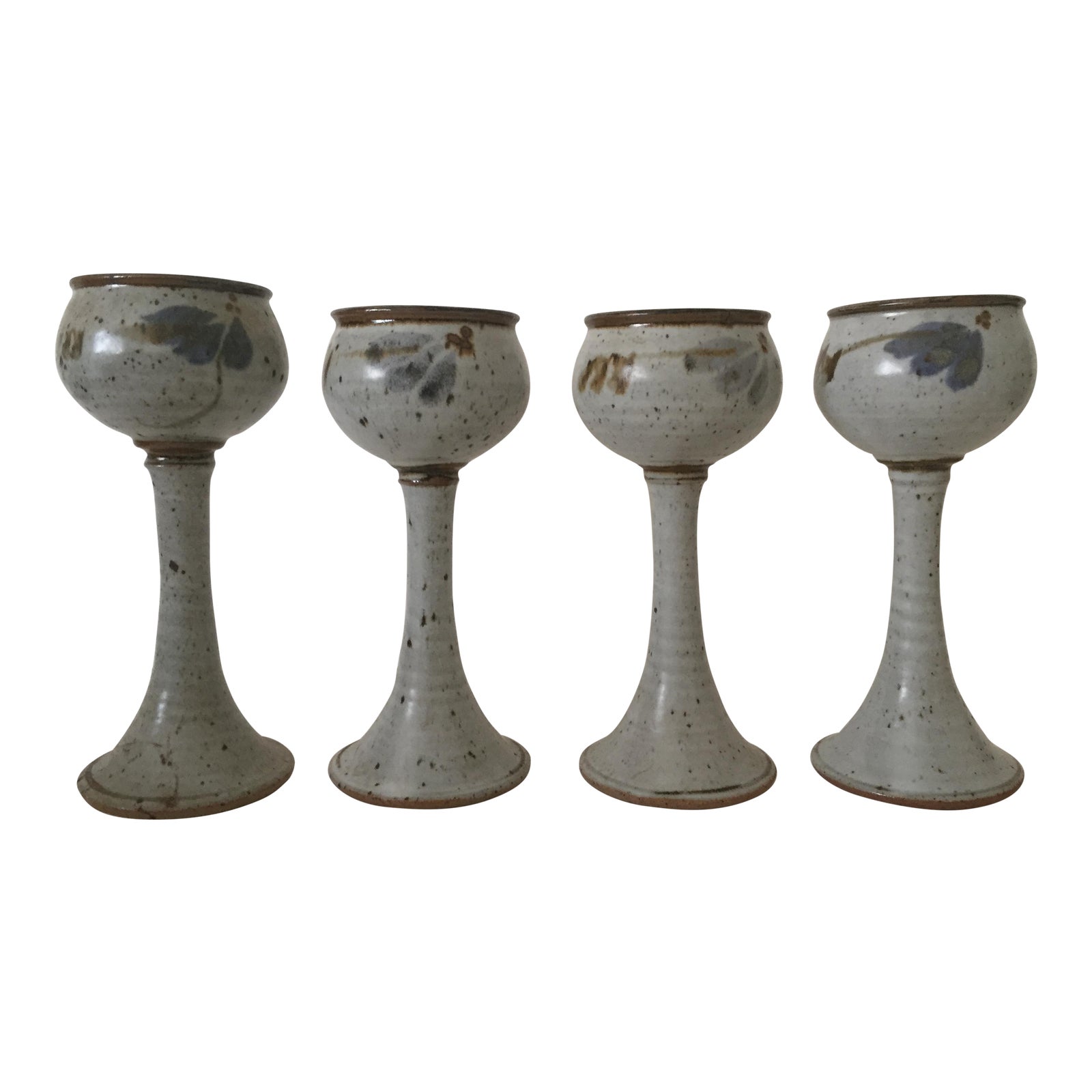 Vintage Studio Pottery Stoneware Goblets Set of 4 Chairish