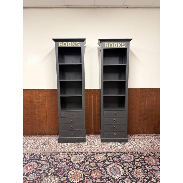 About this Classic English Teak Books Bookcase Black Classic and Elegant | Bookcases and cabinets of all shapes and sizes!...