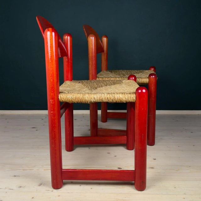 1970s Red Padova Chairs from Hank Lowenstein, Italy, 1970s, Set of 2 For Sale - Image 5 of 13