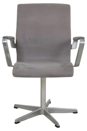 Oxford Chair in Grey Alcantara Fabric by Arne Jacobsen, 1980s