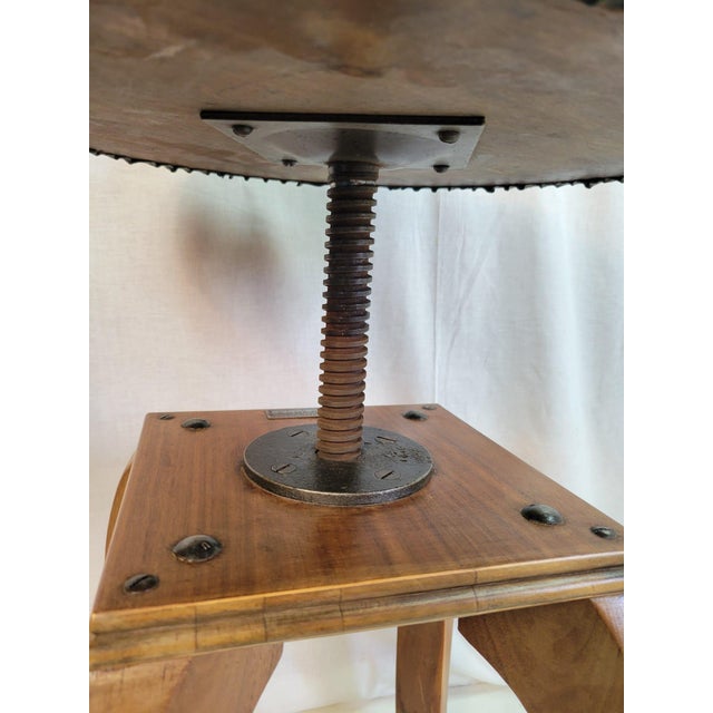 19th Century Antique 19th Century Biedermeier Adjustable European Wood Piano Stool For Sale - Image 5 of 11