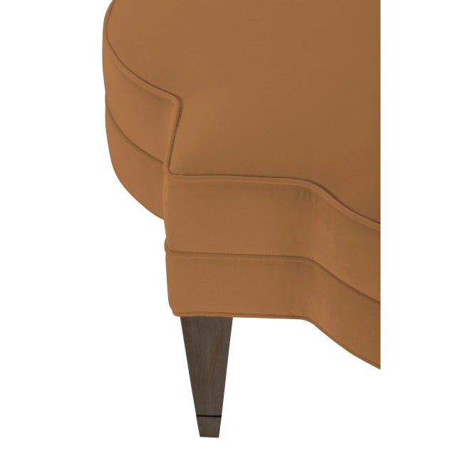 Transitional Belle Etoile Ottoman, Cinnamon Velvet For Sale - Image 3 of 5