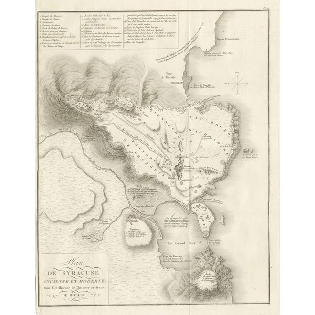 Brown Plan of Ancient and Modern Syracuse with Numbered Key from Rollin Atlas, 1818 For Sale - Image 8 of 8