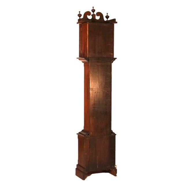 Antique Ithaca Clock Co. Tall Case Walnut Grandfather Clock C1920 For Sale - Image 11 of 15