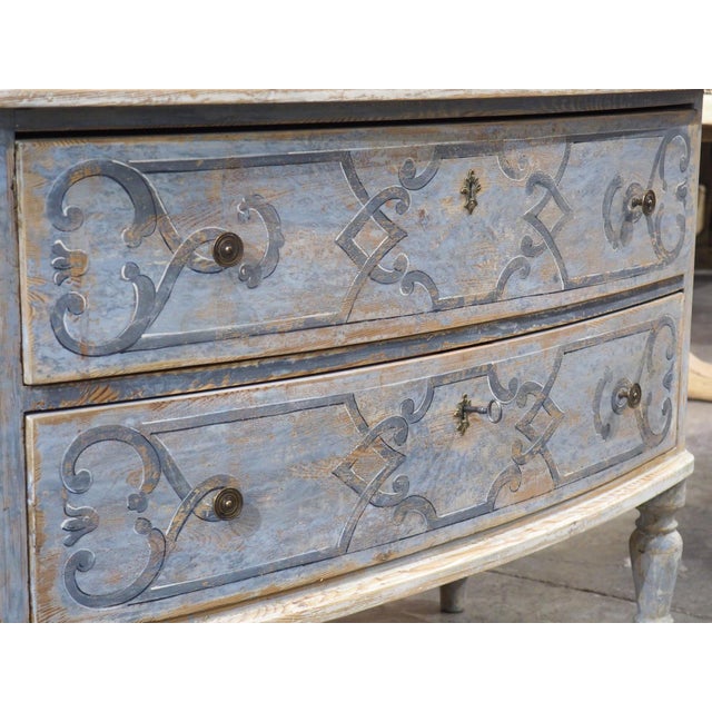Light Blue Painted and Distressed Sauteuse Commode From Southern Germany For Sale - Image 18 of 18